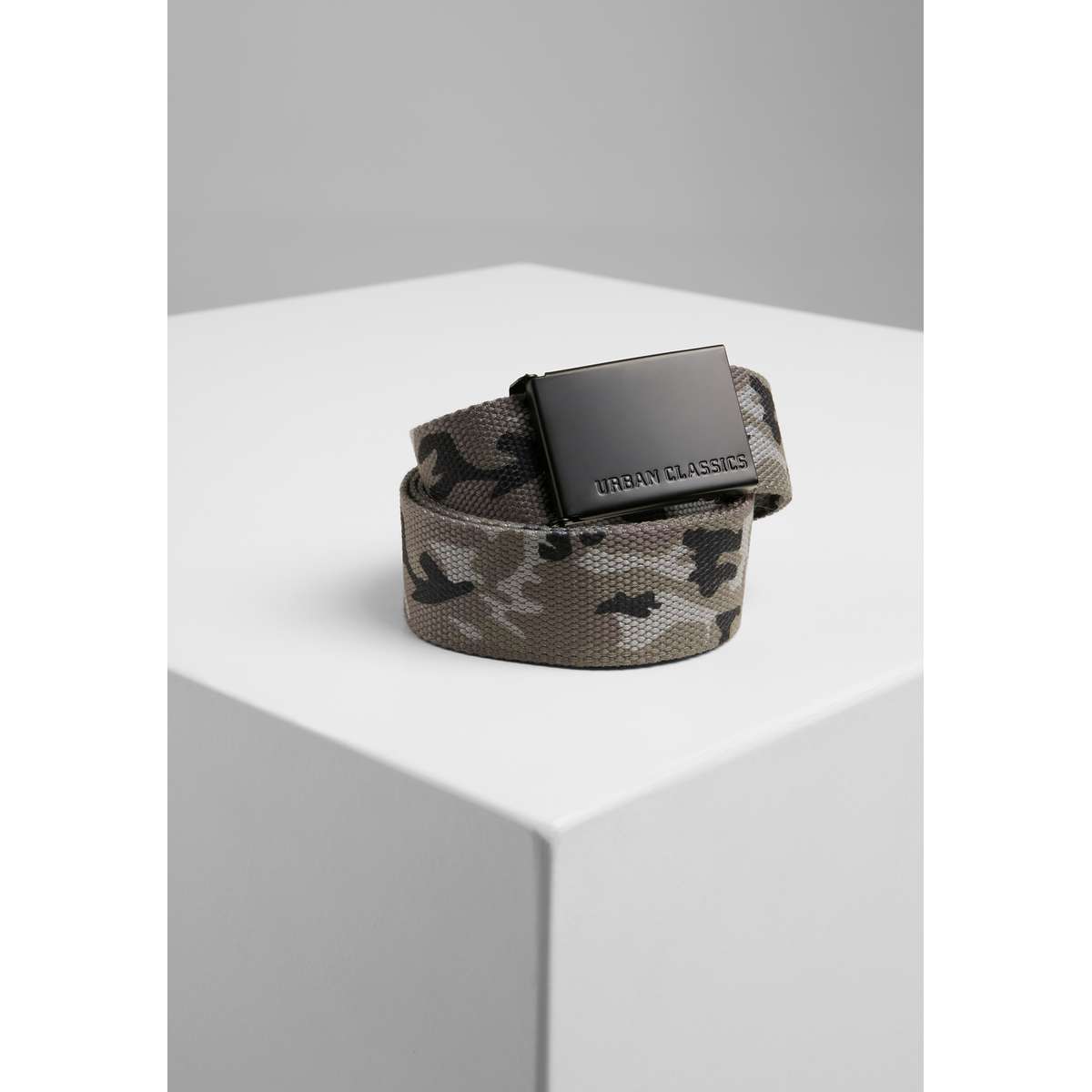 URBAN CLASSICS UNISEX CANVAS BELTS TB305 GREY CAMO/BLACK